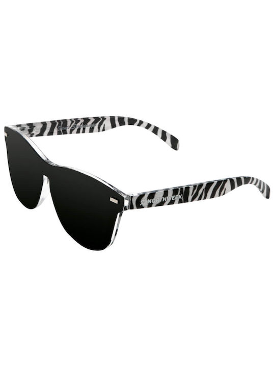 Northweek Santi Serra Camps Sonnenbrillen mit Zebra Rahmen und Schwarz Polarisiert Linse