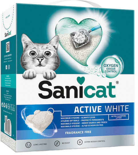 Sanicat Active White Ultra Bentonit Katzenstreu mit Duft Marseiller Seife 6Es