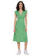 Only Summer Midi Dress Wrap with Ruffle Kelly Green