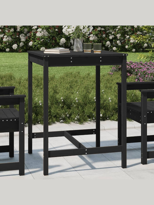 Outdoor Bar Free Standing Wood Table Black 82.5...