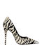 E-CAB08 Leder Pumps mit Stiletto-Absatz Zebra