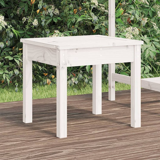 Sitting Room Outdoor Free Standing Wood Table White 50x44x45cm