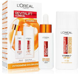 L'Oreal Paris Women's Moisturizing & Brightening Cosmetic Set Suitable for All Skin Types with Serum / Face Cream 80ml