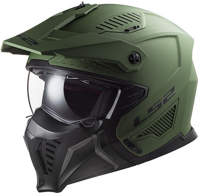 LS2 Drifter OF606 Modular Helmet ECE 22.06 1300gr Solid Matt Military Green