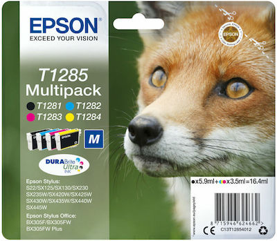 Epson T1285 Pachet de 4 cartușe de cerneală pentru imprimante InkJet Negru / Multiplu (culoare) (C13T12854022)
