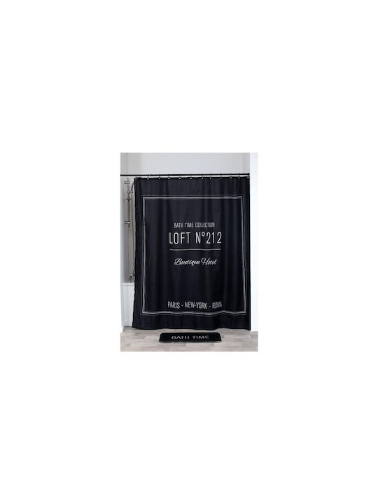 Aria Trade Fabric Shower Curtain 180x200cm Black