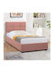 Kingston Pat Semi-dublu Roz cu Spațiu de Stocare & Lamele pentru Saltea 120x200cm
