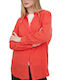 Superdry Women's Linen Monochrome Long Sleeve Shirt Red
