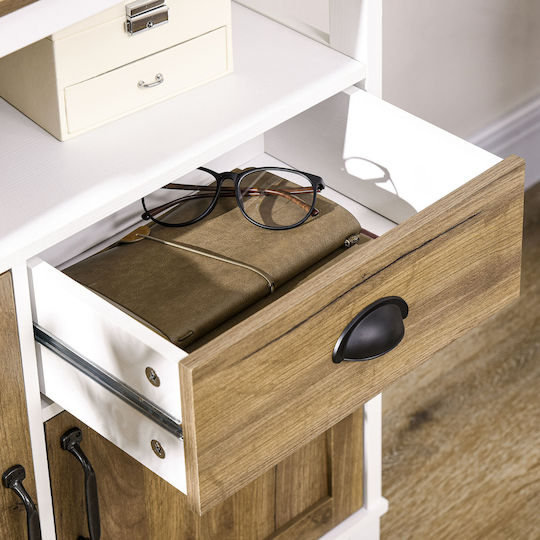 Bufet cu Sertare Bej 76.6x35x81.5cm Bufet cu Sertare Bej 76.6x35x81.5cm