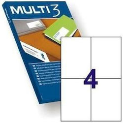 Multi 3 4pcs Small Adhesive Labels Rectangular in White Colour 105x148mm