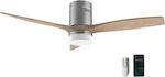 Cecotec Energy Silence Aero 5600 Steel Aqua Ceiling Fan 132cm with Light, WiFi, and Remote Control Brown