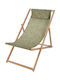 Deckchairs Wooden with Green Fabric 97x56x85cm