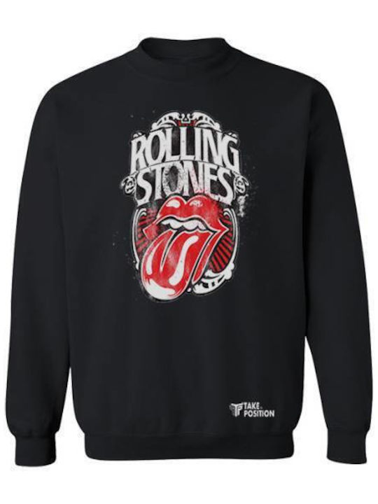Takeposition Φούτερ Rolling Stones σε Μαύρο χρώμα