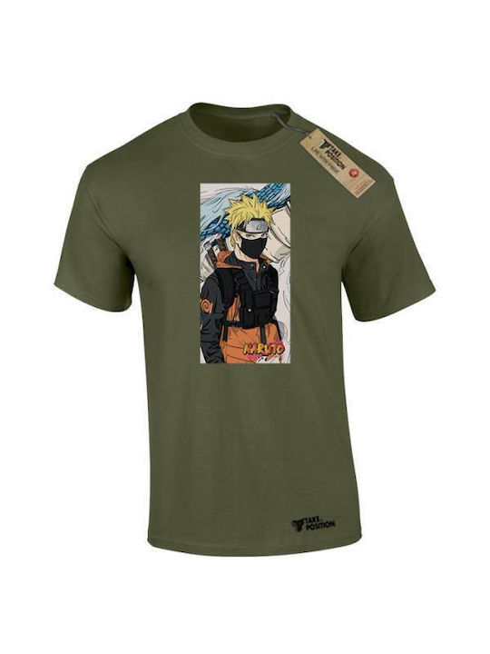 Takeposition T-shirt Naruto σε Χακί χρώμα