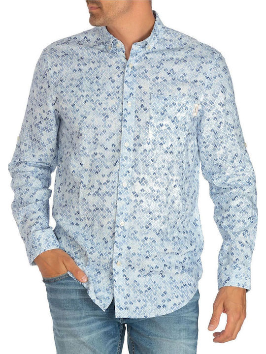 Guess Collins Langärmlig Hemd Hellblau