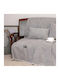 Aslanis Home Ismaros Sesselüberwurf Chenille 180x180cm Grau / Silber