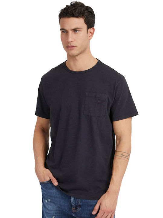 Guess T-shirt Bărbătesc cu Mânecă Scurtă Negru