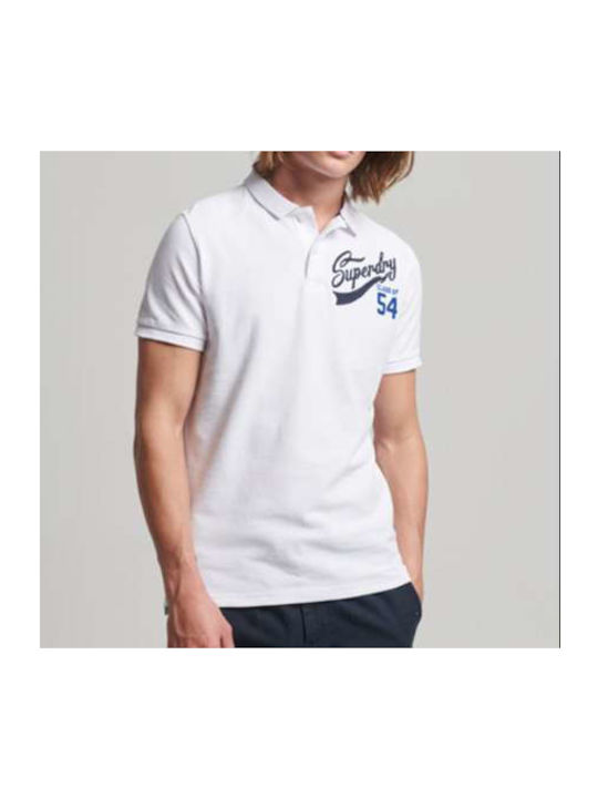 Superdry Ανδρικό T-shirt Κοντομάνικο Polo Λευκό