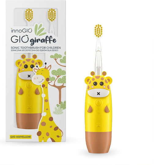 innoGio GIOgiraffe Children's Electric Toothbrush with Chronograph for 2+ Years Giraffe with Replacement Heads