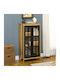 Floor-Standing Living Room Display Cabinet Made of Natural Particle Board with Glass 60x35x120cm