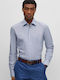 Long-sleeved Cotton Shirt Light Blue