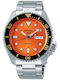 Seiko 5 Sports Ανδρικό Ρολόι 38mm Αυτόματο με Ασημί Μεταλλικό Μπρασελέ