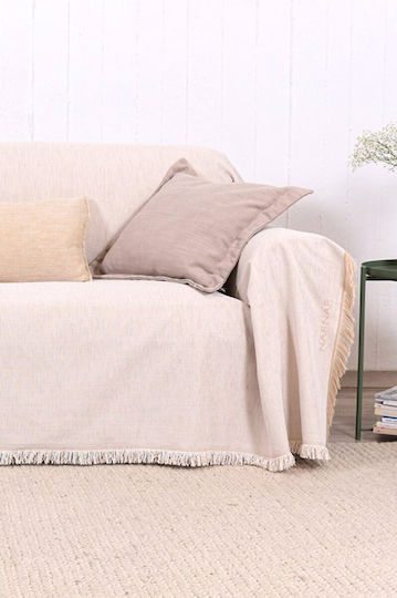 Naf Naf 358-90 Armchair Throw Chenille 180x180cm Ecru