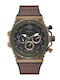 Guess Men's Watch 48mm Chronograph Battery with Brown Leather Strap