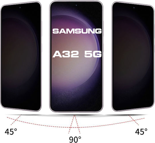 ANTISPY 0.3мм Пълно лепило Поверителност Закалено стъкло за цялото лице Черен (Galaxy A32 5G)