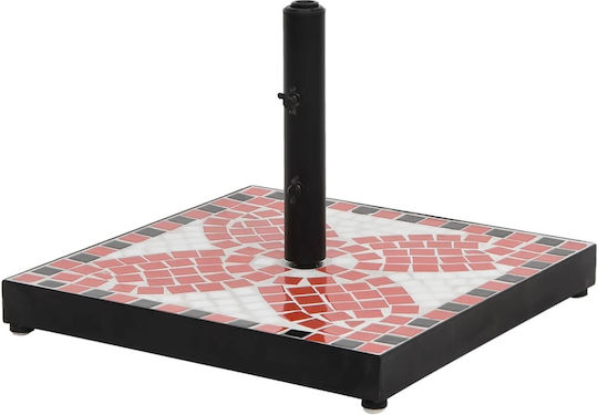 vidaXL Umbrella Stand made of Metal Terracotta / White 40x40x28cm
