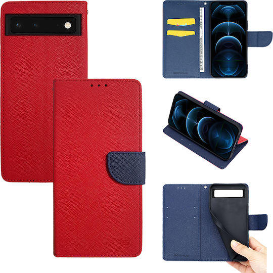 Sonique Trend Book Δερματίνης / Σιλικόνης Κόκκινο (Google Pixel 6a)