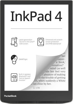 Pocketbook InkPad 4 с Тъчскрийн 7.8" (32ГБ) Черно