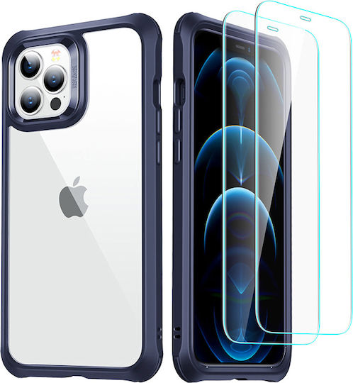 ESR Alliance 360 Full Cover Plastic Set with Glass Blue (iPhone 12 / 12 Pro)