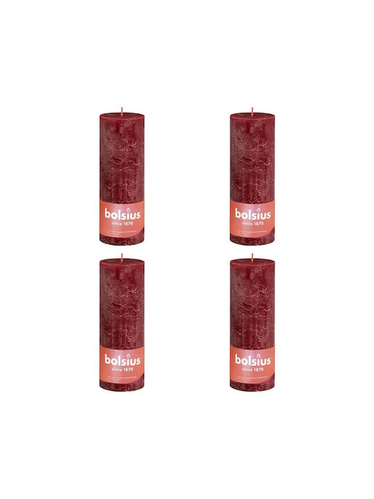 vidaXL Scented Candle Shine Red 4pcs