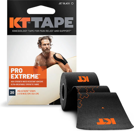 KT Tape Pro Extreme Precut Ταινίες Κινησιοθεραπείας 25cm x 5m Jet Black 20τμχ