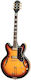 Epiphone Sheraton Elektrische Gitarre ES mit HH Tonabnehmerkonfiguration Vintage Sunburst mit Tasche