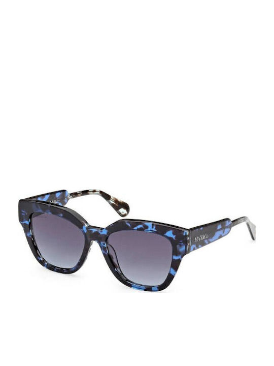 Max & Co Women's Sunglasses with Black Tartaruga Horn-Rimmed Frame and Gradient Lenses MO0059 55W