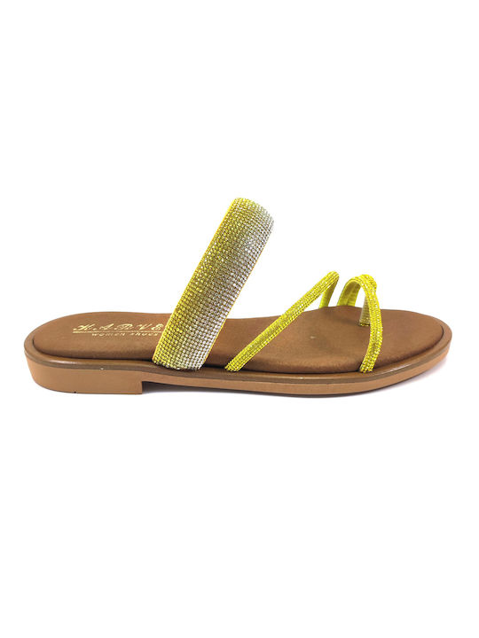 GOLDEN LEATHER SANDALS WITH STRASS - Gold