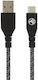 Tellur Geflochten USB 2.0 Kabel USB-C männlich - USB-A Schwarz 1m (TLL155491)