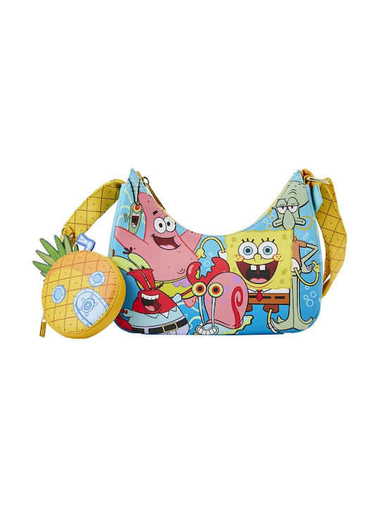 Loungefly Spongebob Squarepants Group Shot Παιδική Τσάντα Ώμου Κίτρινη