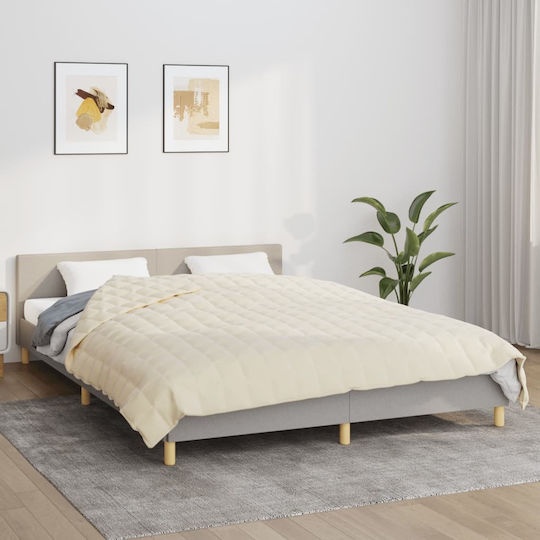 vidaXL Κουβέρτα Βαρύτητας Υπέρδιπλη 220x240εκ. Ανοιχτό Κρεμ