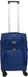 Rain 623 Cabin Travel Suitcase Fabric Blue with 4 Wheels Height 37cm