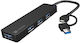 Natec Mayfly Hub 4 Porturi USB 3.0 cu Conectare USB-A / USB-C