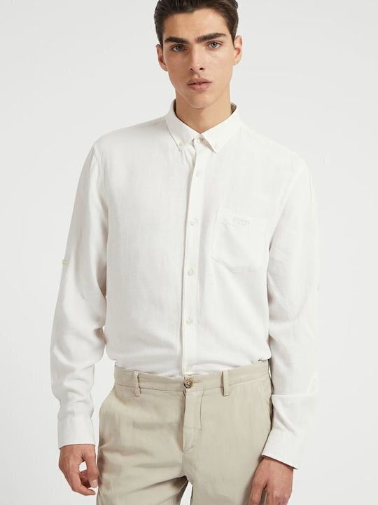 M3GH66WFDT Long-sleeved Cotton Shirt Beige
