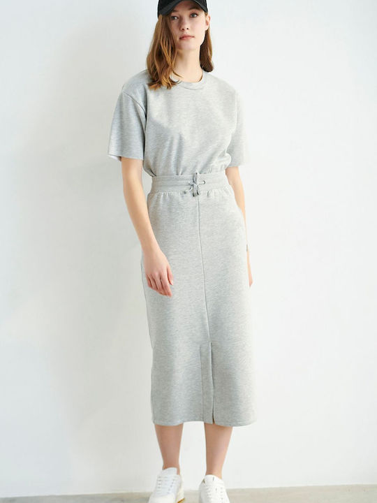 SugarFree Hohe Taille Maxi Rock in Gray Farbe