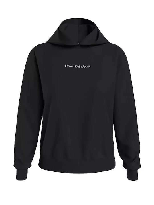 Calvin Klein Women's Long Hooded Sweatshirt BLACK