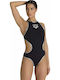 One-Piece Swimsuit with Cutouts Black