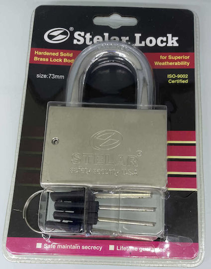 Stelar Ορειχάλκινο Λουκέτο Πέταλο με Κλειδί 63mm