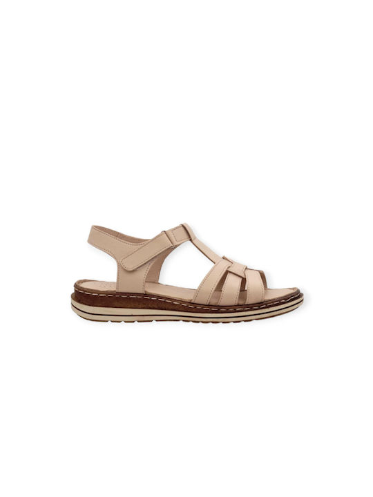Pace Comfort Beige Leather Anatomical Anatomical Airsole Sandals