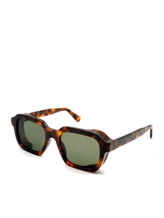 L.G.R. Raffaello Explorer Unisex Sonnenbrille mit Kunststoff Gestell Havana Maculato 39 / Green g15